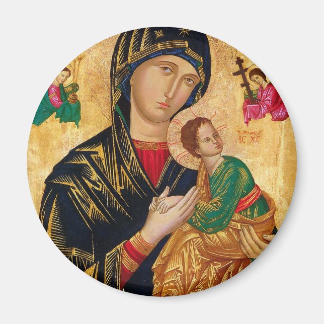 Vår Dam av Perpetual Help Icon Virgin Mary Art Magnet (Framsidan)