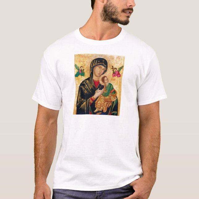 Vår Dam av Perpetual Help Icon Virgin Mary Art Tee (Framsida)