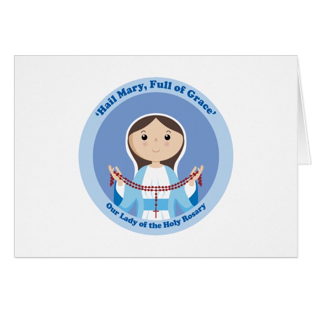 Vår dam av radbandet hälsningskort (Framsidan Horizontal)