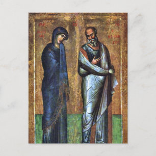 Vår Dam av Refuge och John Evangelist Icon Vykort
