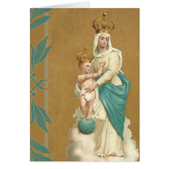 Vår dam av segerbarnet Jesus Hälsningskort (Framsidan)