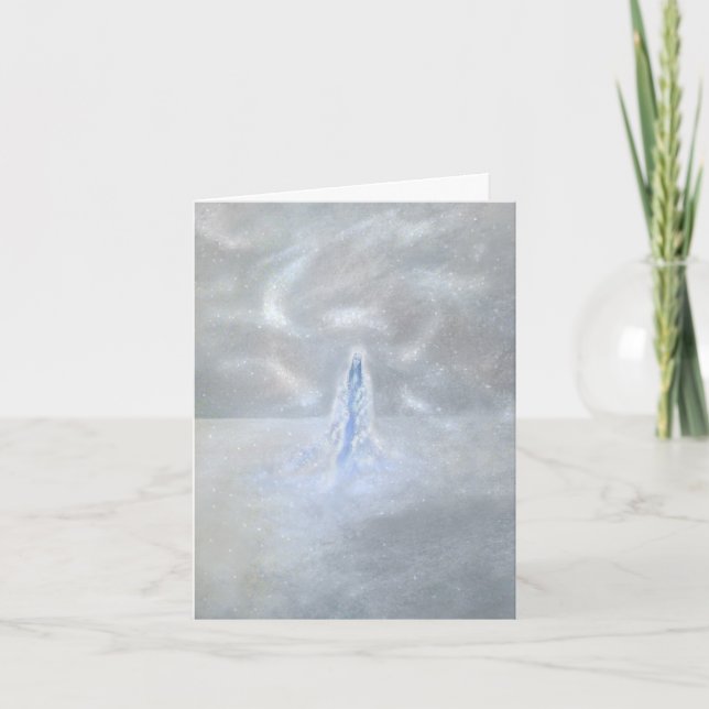 Vår dam av snöarna med dikt kort (Framsida)