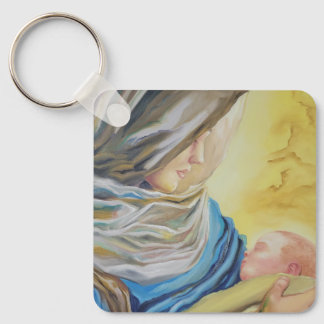 Vår Dam av tystnad som håller baby Jesus Nyckelring