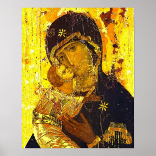Vår Dam av Vladimir Virgin Mary Icon Poster