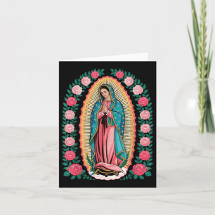 Vår Dam De Guadalupe Sant Mary Back Print Christi Kort