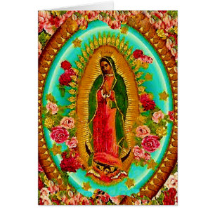 Vår dam Guadalupe mexicanska Sanktt jungfruliga Hälsningskort