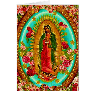 Vår dam Guadalupe mexicanska Sanktt jungfruliga Hälsningskort