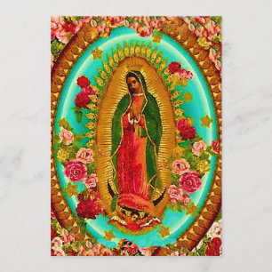 Vår dam Guadalupe mexicanska Sanktt jungfruliga Inbjudningar