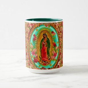 Vår dam Guadalupe mexicanska Sanktt jungfruliga Mugg
