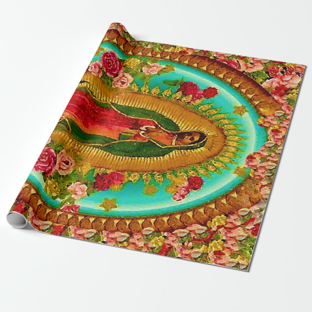 Vår dam Guadalupe mexicanska Sanktt jungfruliga Presentpapper (Utrullad)