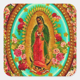 Vår Dam Guadalupe, mexikanska Saint Virgin Mary Fyrkantigt Klistermärke