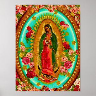 Vår Dam Guadalupe, mexikanska Saint Virgin Mary Poster