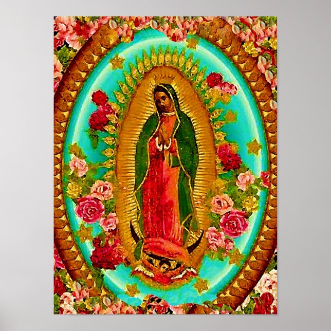 Vår Dam Guadalupe, mexikanska Saint Virgin Mary Poster (Framsidan)