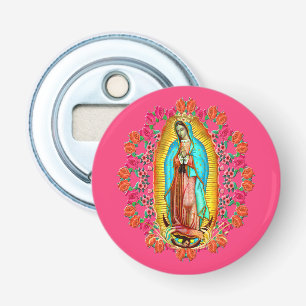 Vår Dam Guadalupe Virgin Mary Catholie Saint Rosa Flasköppnare
