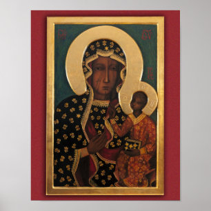 Vår Dam i Częstochowa Devotional Image. Poster