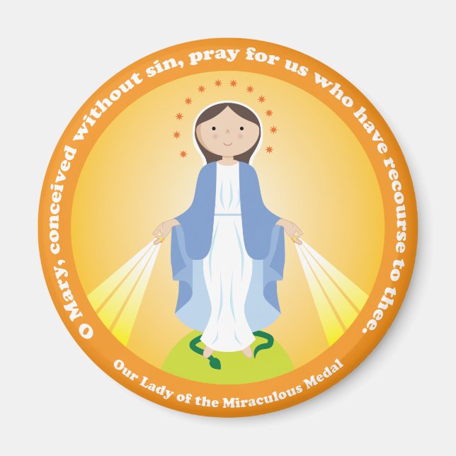 Vår Dam i den Miraculous Medal Magnet (Framsidan)