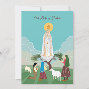 Vår Dam i Fatima och shepherdsets födelsedagskort