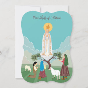 Vår Dam i Fatima och shepherdsets hälsningskort