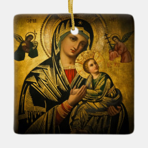 Vår Dam i Perpetual Help Julgransprydnad Keramik