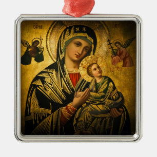 Vår Dam i Perpetual Help Julgransprydnad Metall