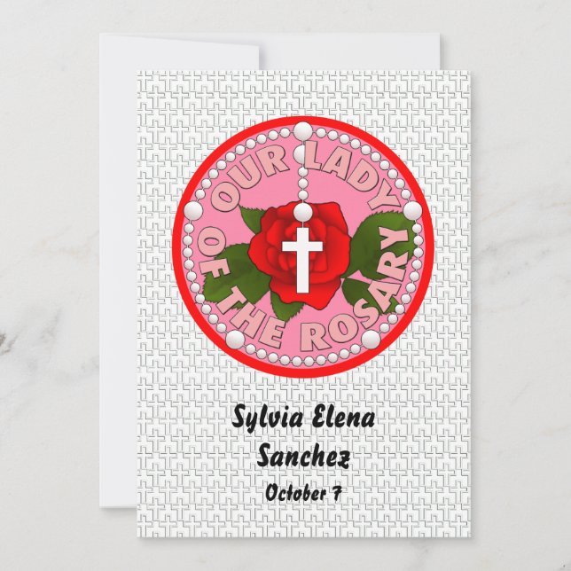 Vår Dam i Rosary inbjudan (Framsida)