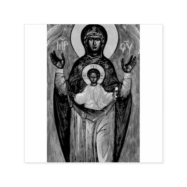 Vår Dam i signaturen Självfärgande Stämpel (Design)