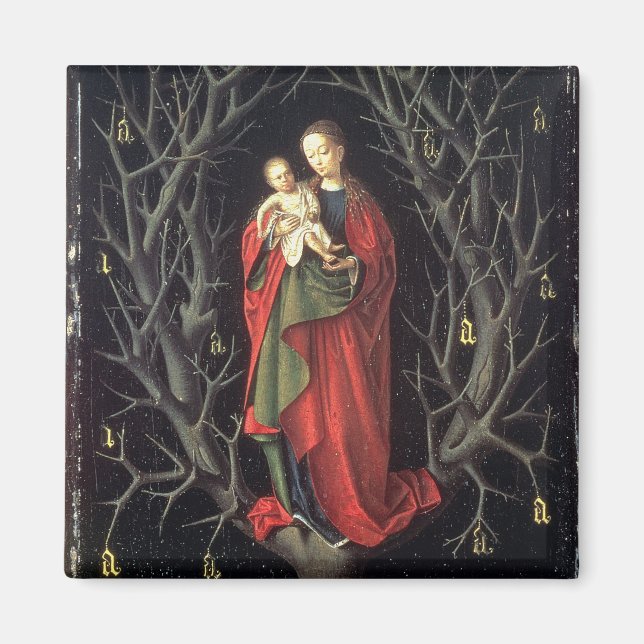 Vår Dam i Träd, torrt, c.1450 (olja på panelen) Magnet (Framsidan)