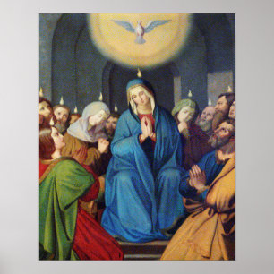 Vår Dam-Junggin Mary Pentecost Heliga Spirit Poste Poster