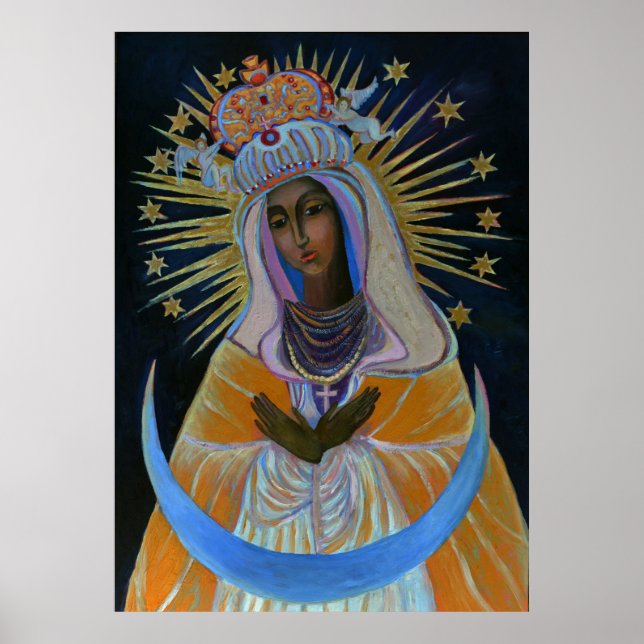 Vår Dam Ostra Brama Mor av Mercy Black Madonna Poster (Framsidan)