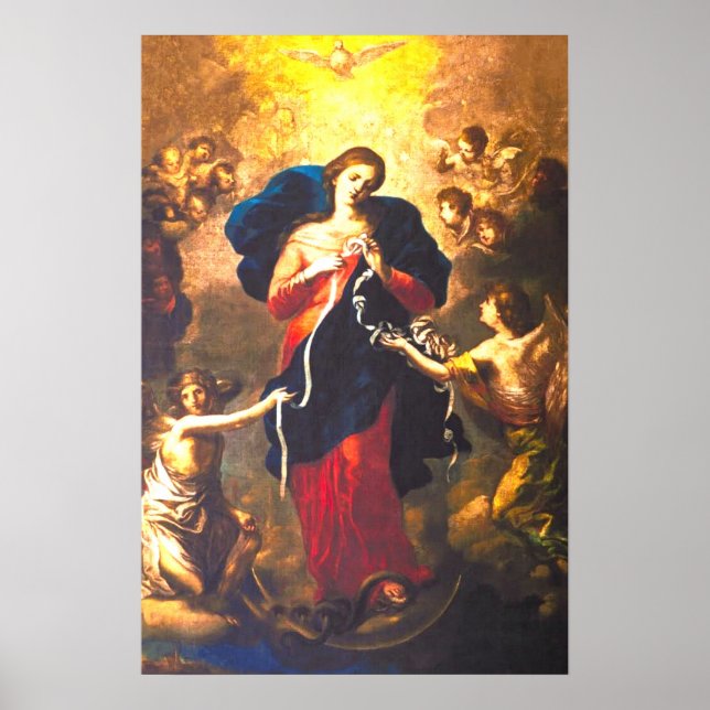 Vår Dam Undoer av Knots Virgin Mary Änglar Poster (Framsidan)