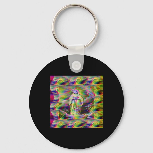 Vår Dam vid Lourdes Sticker Nyckelring (Framsida)