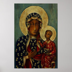 Vår Dam Virgin Mary Black Madonna från Czestocho Poster