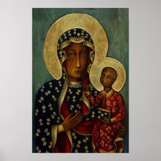 Vår Dam Virgin Mary Black Madonna från Czestochowa Poster (Framsidan)