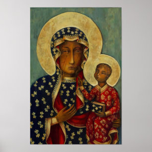 Vår Dam Virgin Mary Black Madonna från Czestochowa Poster