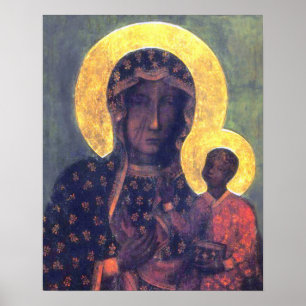 Vår Dam Virgin Mary Black Madonna från Czestochowa Poster