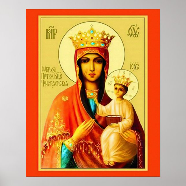 Vår Dam Virgin Mary Czestochowa Poster B (Framsidan)