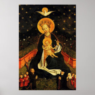 Vår Dam Virgin Mary från Crescent Måne Poster