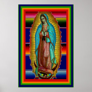 Vår Dam Virgin Mary från Guadalupe Zarape Poster