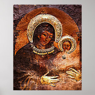 Vår Dam Virgin Mary och Jesus Paweatade av St Luke Poster