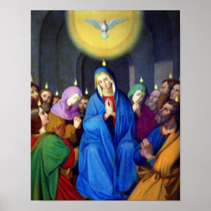Vår Dam Virgin Mary Pentecost Heliga Spirit Poste Poster