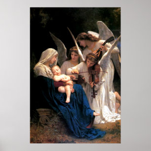 Vår Dam Virgin Mary Sång i Änglar Poster