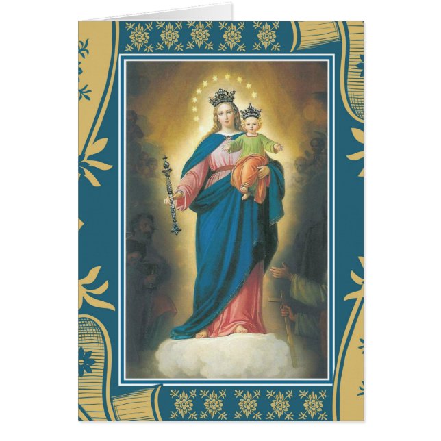 Vår damhjälp av kristen samlas den erbjudande hälsningskort (Framsidan)