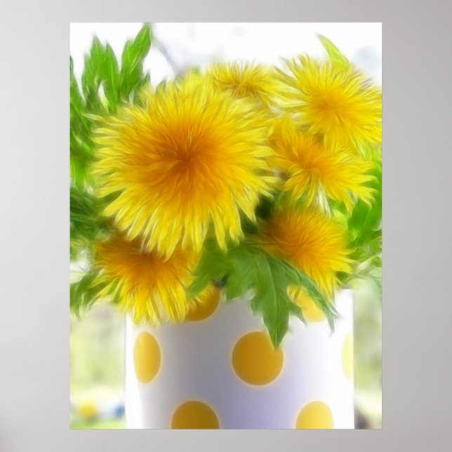 Vår Dandelion Bouquet Poster (Framsidan)