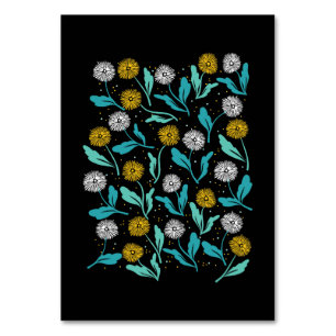 Vår Dandelion Flowers and Löv Design Bordsnummer