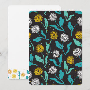 Vår Dandelion Flowers and Löv Design Julkort