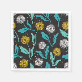 Vår Dandelion Flowers and Löv Design Pappersservett
