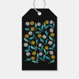 Vår Dandelion Flowers and Löv Design Presentetikett