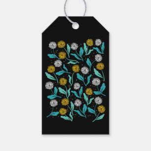 Vår Dandelion Flowers and Löv Design Presentetikett