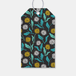 Vår Dandelion Flowers and Löv Design Presentetikett
