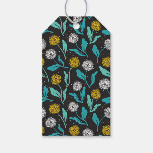 Vår Dandelion Flowers and Löv Design Presentetikett